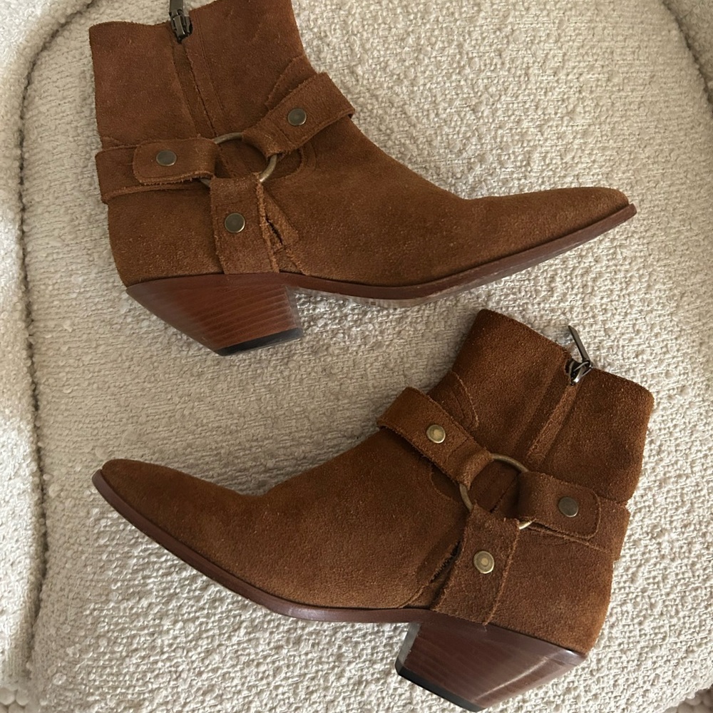 Saint Laurent suede harness booties 38.5 western - Picture 3 of 9